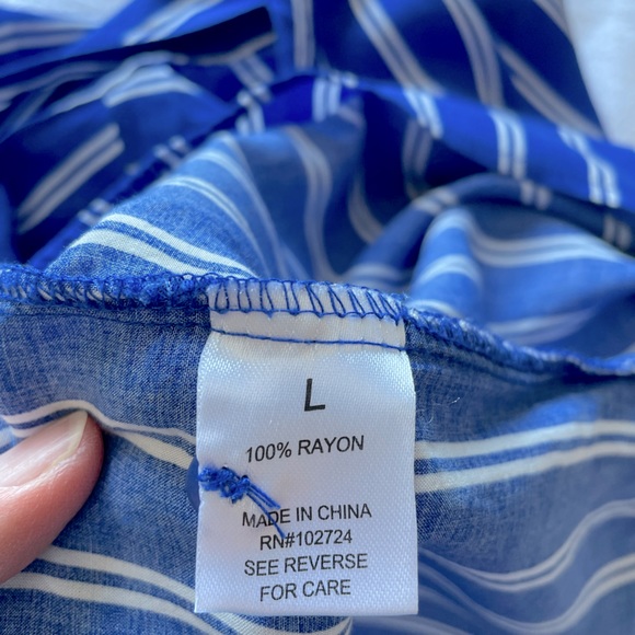 Grand & Greene Striped Button Down Tie Up - Picture 5 of 5